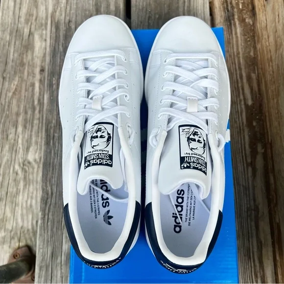 Adidas Stan Smith Sneakers - White/Navy - Men’s Size 9 - Picture 7 of 12